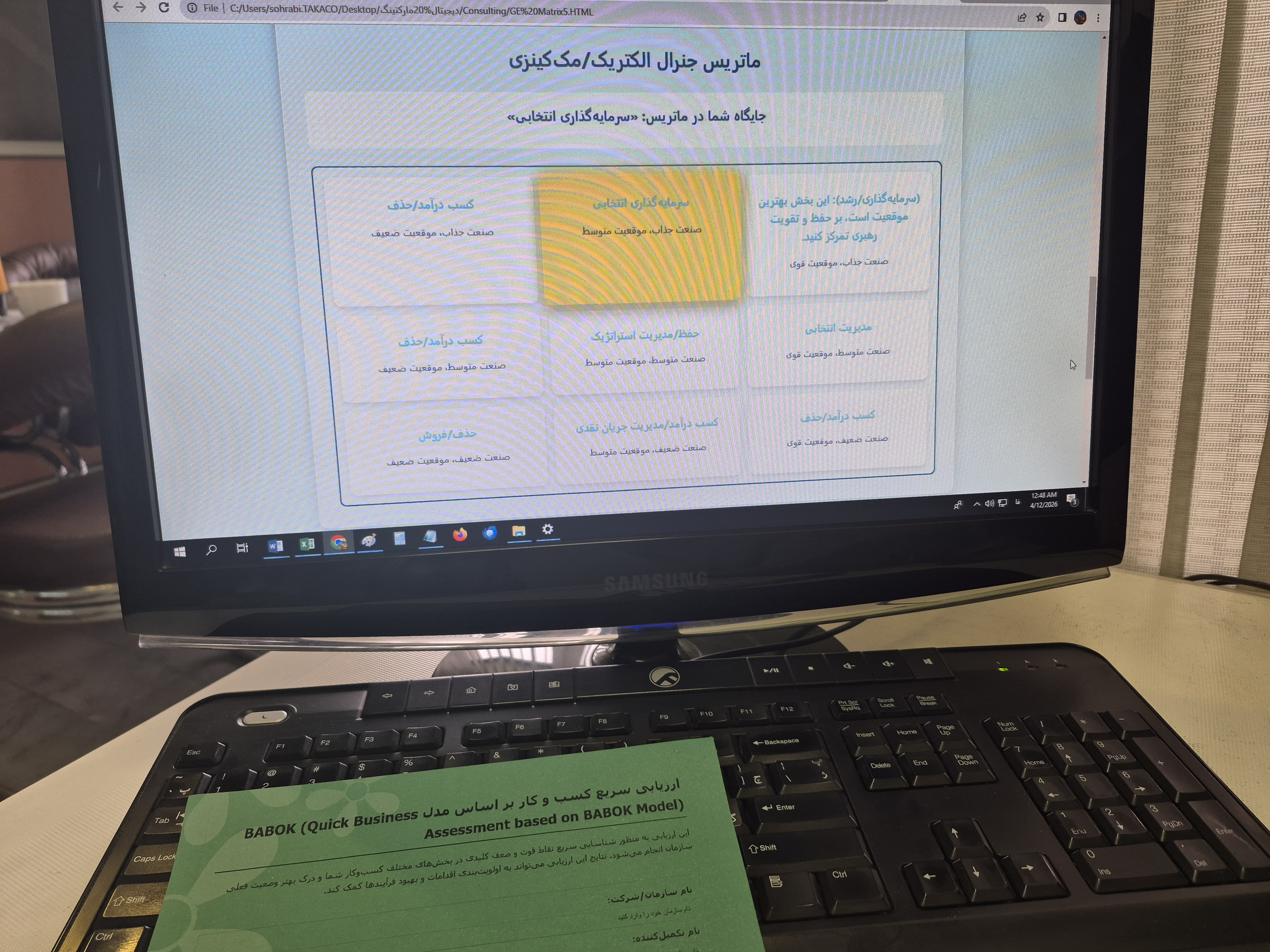 تحلیل استراتژیک با ماتریس جنرال الکتریک